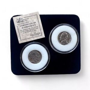 The Last Buffalo Nickel - First Jefferson Nickel 1938 Collectible Coin Set